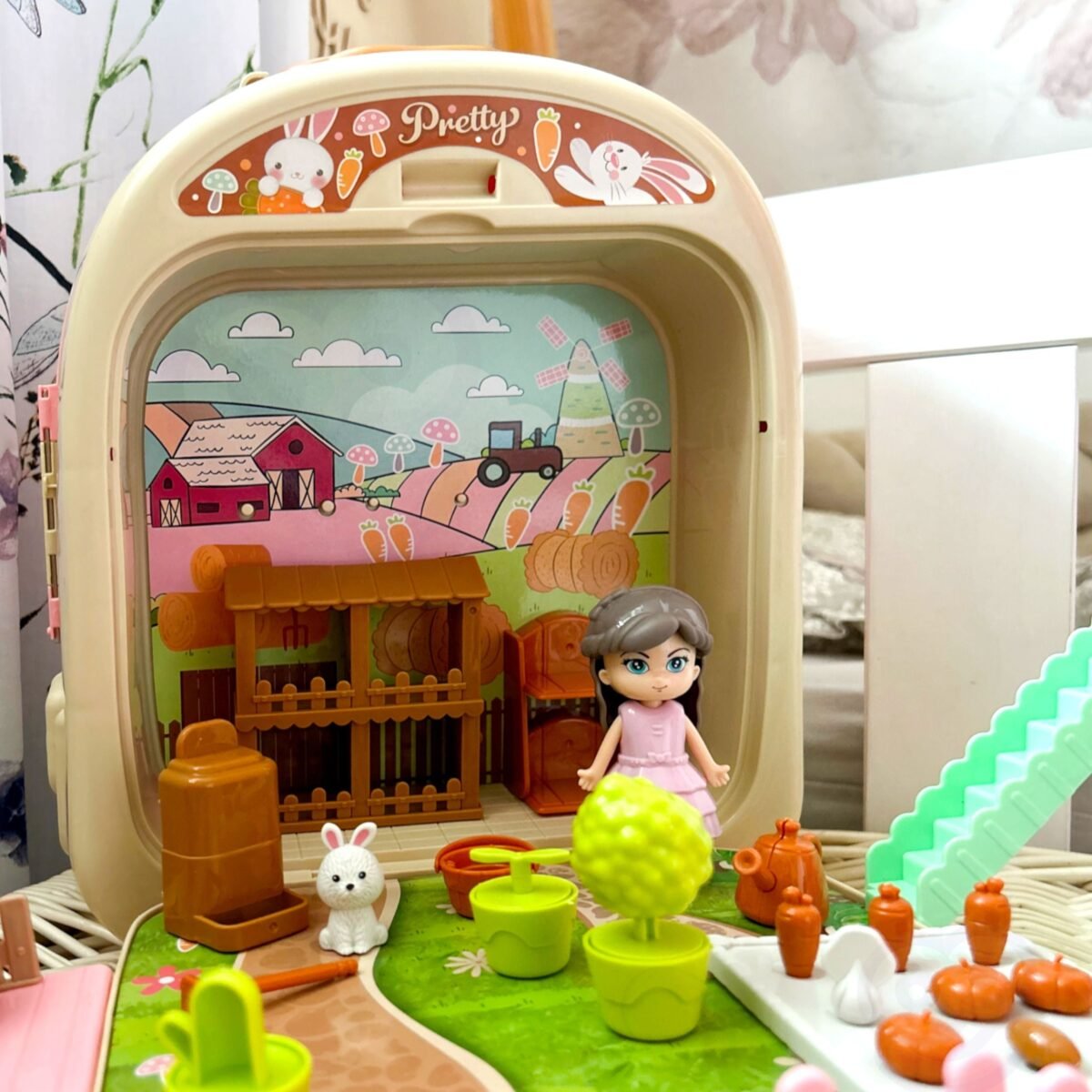 Žaidimų kuprinė 3in1: triušių ferma ir sodas – Paveikslėlis 3