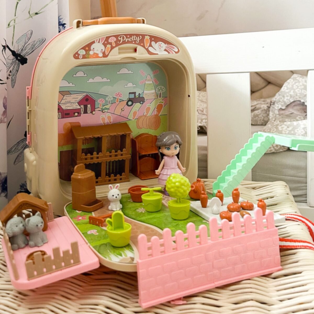 Žaidimų kuprinė 3in1: triušių ferma ir sodas – Paveikslėlis 4