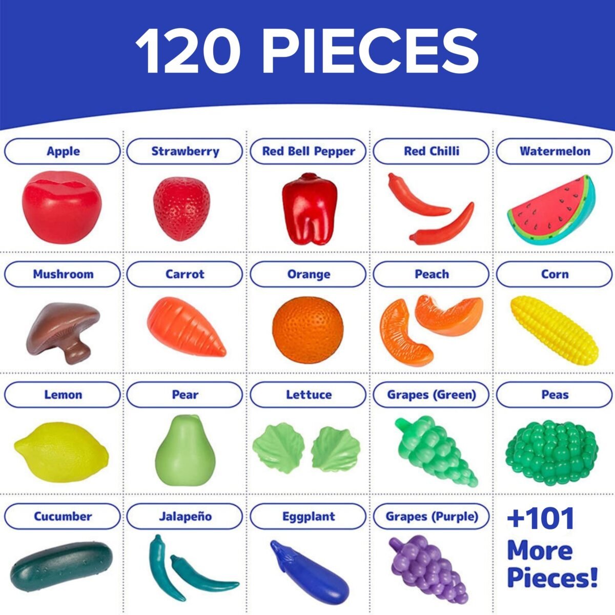 Žaislinis maisto rinkinys žaidimams, 120 dalių – Paveikslėlis 3