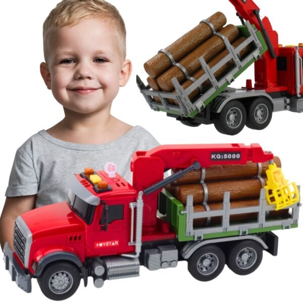 Žaislinis miškovežis su kranu
