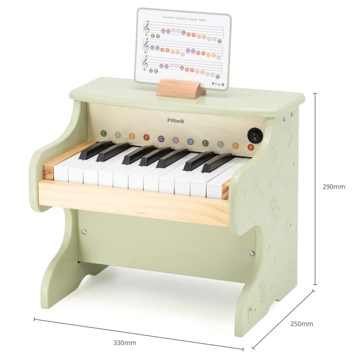 Medinis edukacinis pianinas su spalvotais klavišais – Paveikslėlis 10
