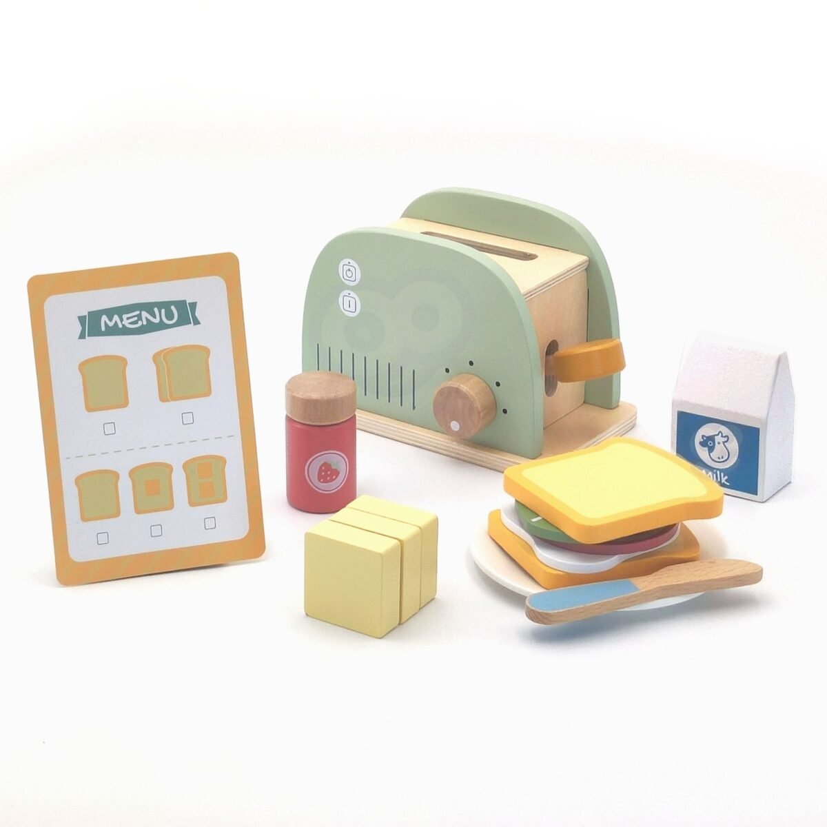 Medinis pusryčių rinkinys su skrudintuvu ir 14 priedų – Paveikslėlis 9