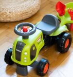 Žalias traktoriukas stumdukas su nuimama priekaba ir smėlio žaislais – Paveikslėlis 3