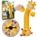 Žirafėlės bokšto statybos žaidimas su puodeliais