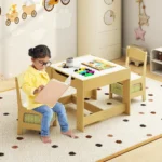 Vaikiškas stalas su 2 kėdėmis ir dvipusiu stalviršiu (Žalia) – Paveikslėlis 5