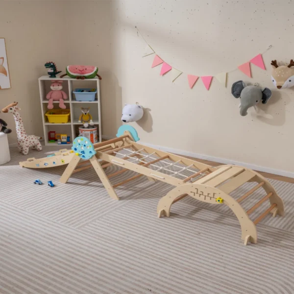 Montessori medinis laipiojimo rinkinys (Natūrali)