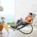 Sulankstomas lauko gultas su atlošu ir puodelio laikikliu (Pilka) – Paveikslėlis 4