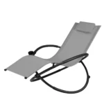 Sulankstomas lauko gultas su atlošu ir puodelio laikikliu (Pilka)