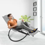 Sulankstomas lauko gultas su atlošu ir puodelio laikikliu (Pilka) – Paveikslėlis 3