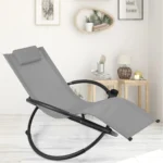 Sulankstomas lauko gultas su atlošu ir puodelio laikikliu (Pilka) – Paveikslėlis 2