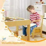 Vaikiškas staliukas su 2 kėdutėmis ir dvipusiu stalviršiu – Paveikslėlis 4