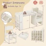 Vaikų piešimo stalo ir kėdės rinkinys su nuimamu popieriaus ritinėlio laikikliu (Balta) – Paveikslėlis 10