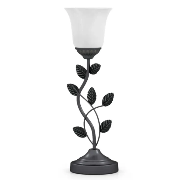 Vintažinė stalinė lempa su tulpių formos stikliniu gaubtu (Žalia)