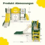 Vaikų žaidimų aikštelė su čiuožykla ir krepšinio lanku (Geltona) – Paveikslėlis 2