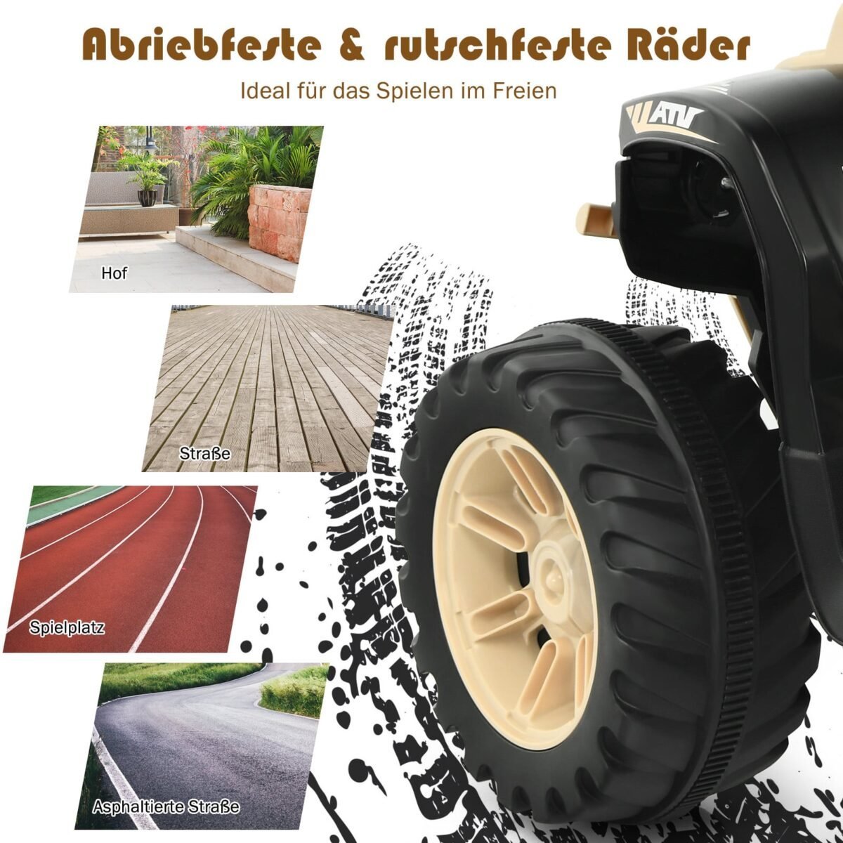 Elektrinis vaikiškas keturratis su žibintais ir garso efektais (Geltona) – Paveikslėlis 3