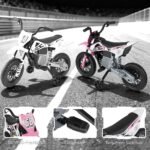 Elektrinis vaikiškas motociklas su nuimamais stabilizatoriais ir amortizacija 12V (Rožinė)
