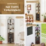 170 cm aukščio kampinė lentyna su spintele ir metaliniu rėmu (Kaimiška ruda) – Paveikslėlis 4