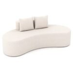 199 cm Lenkta sofa su žema nugaros atrama (Smėlio)