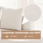 Lenkta sofa su žema nugaros atrama 199 cm  (Smėlio) – Paveikslėlis 4