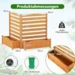 2 dalių medinė privatumo tvora su augalų dėžėmis (Geltona) – Paveikslėlis 2