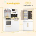 Vaikiška žaidimų virtuvėlė su interaktyviu edukaciniu plakatu (Balta) – Paveikslėlis 2