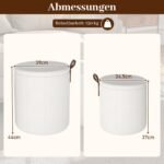 2 vnt. Apvalūs įstatomi pufai su paslėpta saugykla (Balta) – Paveikslėlis 2