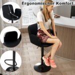 Pasukamų baro kėdžių su reguliuojamu aukščiu ir paminkštinta sėdyne 2 vnt (Juoda) – Paveikslėlis 5