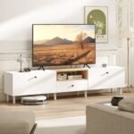 200 cm TV spintelė televizoriams iki 90 colių su įvairiomis saugojimo galimybėmis – Paveikslėlis 2
