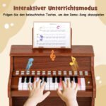 25 klavišų elektroninis pianinas vaikams su reguliuojamu tempu (Ruda) – Paveikslėlis 4