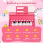 Mini pianinas vaikams su mokymosi režimu (Rožinė)