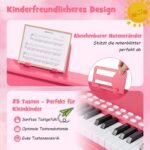Mini pianinas vaikams su mokymosi režimu (Rožinė)