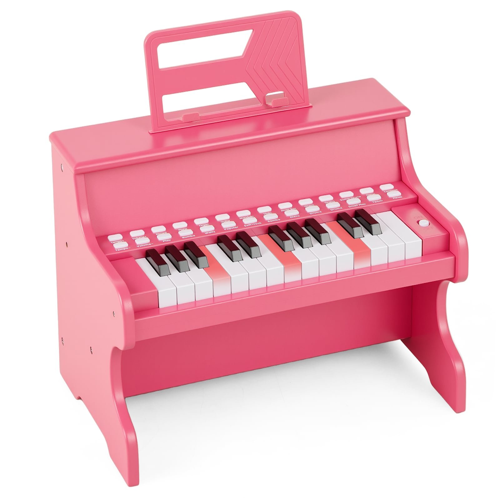 25 klavišų skaitmeninis mini pianinas vaikams su mokymosi režimu (Rožinė)