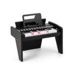 25 klavišų skaitmeninis mini pianinas vaikams su reguliuojamu greičiu (Juoda)