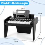 25 klavišų skaitmeninis mini pianinas vaikams su reguliuojamu greičiu (Juoda) – Paveikslėlis 2