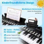 25 klavišų skaitmeninis mini pianinas vaikams su reguliuojamu greičiu (Juoda) – Paveikslėlis 4