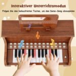 Skaitmeninis pianinas vaikams su interaktyviu mokymosi režimu ir taburete (Ruda)