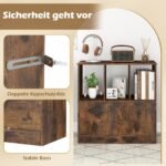 3 aukštų knygų lentyna su uždaromis ir atviromis lentynomis (Ruda) – Paveikslėlis 4