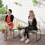 3 dalių ratano bistro komplektas su sukraunamomis kėdėmis ir metaliniu staliuku – Paveikslėlis 2