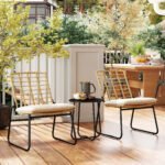 3 dalių ratano bistro komplektas su sukraunamomis kėdėmis ir metaliniu staliuku – Paveikslėlis 8