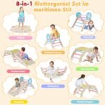 3 dalių sulankstomas laipiojimo komplektas su trikampiu čiuožykla ir lanku (Daugiaspalvė) – Paveikslėlis 3