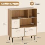 3 pakopų lentyna su 6 skyriais ir 3 išimamais stalčiais (Natūrali) – Paveikslėlis 2