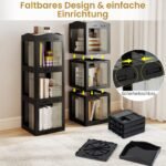 Besisukanti 3 pakopų knygų lentyna 360° (Juoda) – Paveikslėlis 3