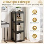 Besisukanti 3 pakopų knygų lentyna 360° (Juoda) – Paveikslėlis 5