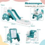 5-in-1 daugiafunkcinė transformuojama vaikiška čiuožykla (Žalia) – Paveikslėlis 2