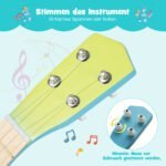 53 cm vaikiška ukulelė su keturiomis stygomis ir liepų medienos korpusu (Šviesiai mėlyna) – Paveikslėlis 5