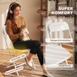 6 lankstomų kėdžių komplektas su drenažo angomis ir plieniniu rėmu
