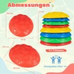 8 dalių neslystančių kraunamų balansavimo akmenų rinkinys vaikams (Spalvota)