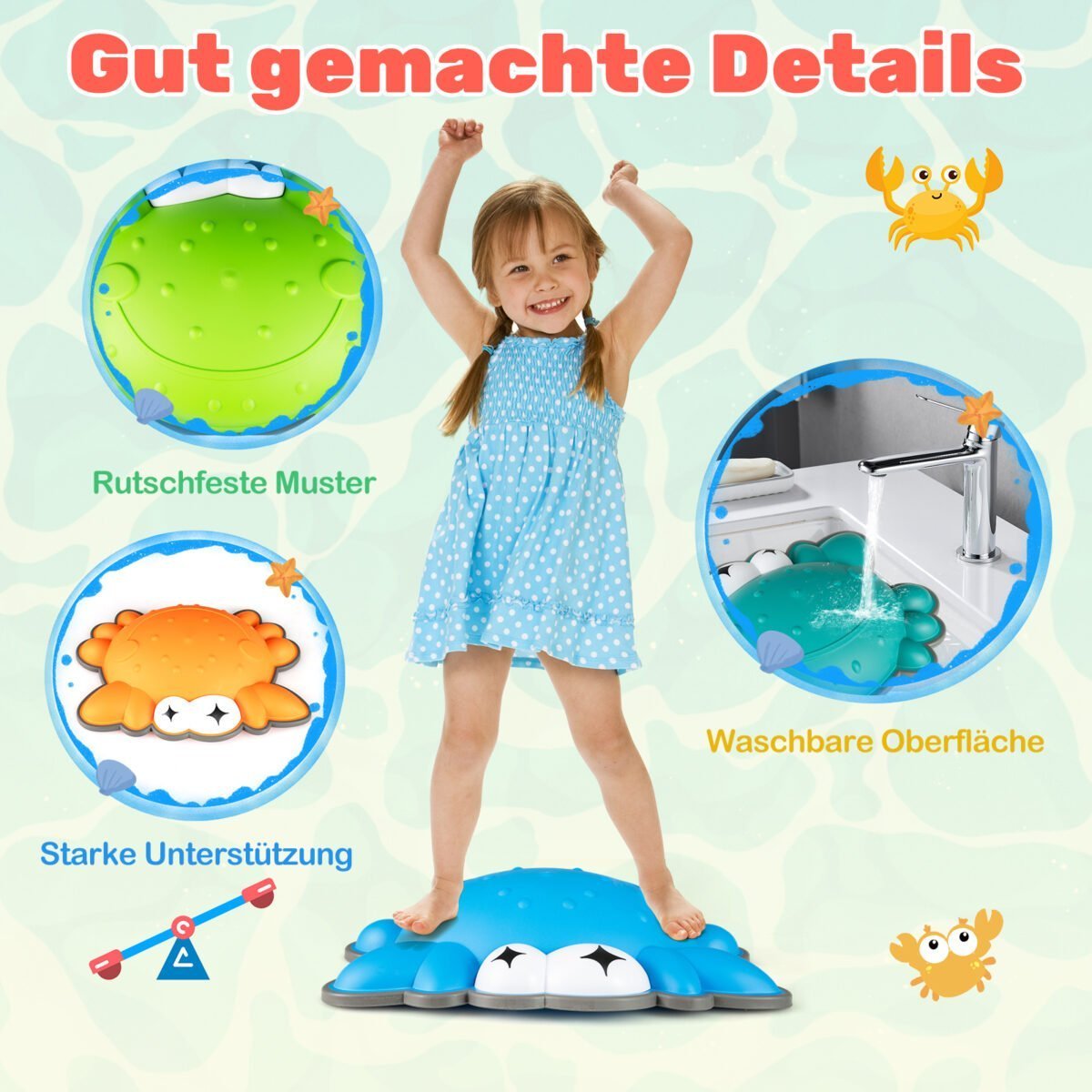 9 dalių neslystančių balansavimo akmenų rinkinys vaikams (Spalvotas) – Paveikslėlis 5