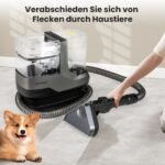 Apmušalų ir kilimų valymo įrenginys su garu ir 1800W galia (Juoda) – Paveikslėlis 4