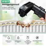 Apmušalų ir kilimų valymo įrenginys su garu ir 1800W galia (Juoda) – Paveikslėlis 5